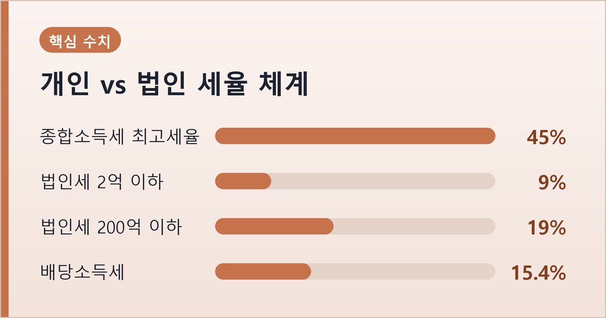 개인 vs 법인 세율 체계